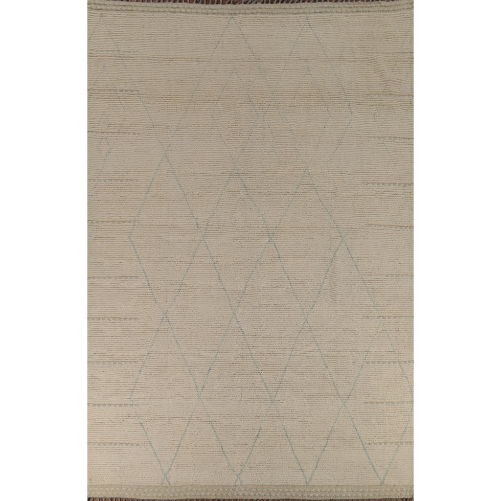 Trellis Moroccan Modern Area Rug Handmade Wool Carpet - 8'9"x 12'5"