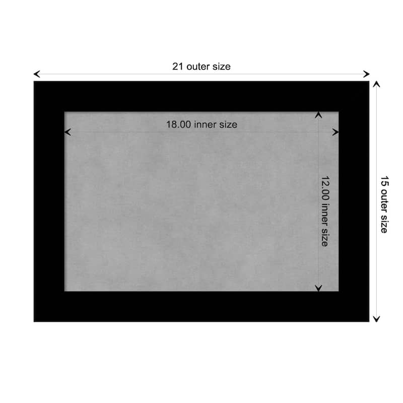 Amanti Art Basic Black Narrow Framed Magnetic Board - Board Size 18x12