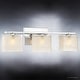 preview thumbnail 3 of 6, Luxury Modern Glass/ Chrome Finish Steel 3-light Bathroom Light - 6.75" H, 22.5" W, 5" Dep