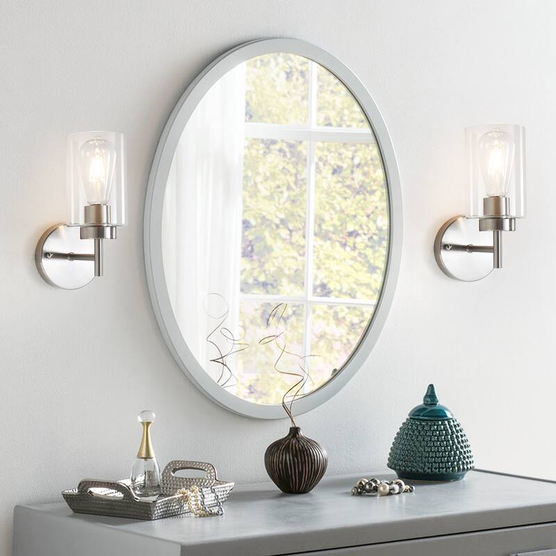 1-Light Modern Wall Sconce Bathroom Vanity Light with Glass Shade