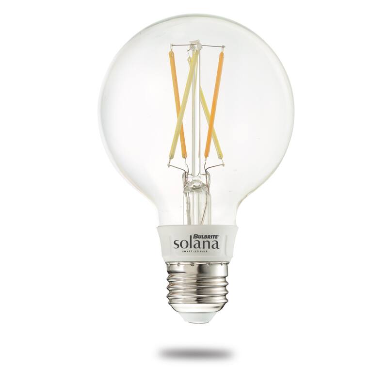 Bulbrite Solana G25 WiFi Connected Edison Filament LED Smart Light Bulb, Clear - Tunable White
