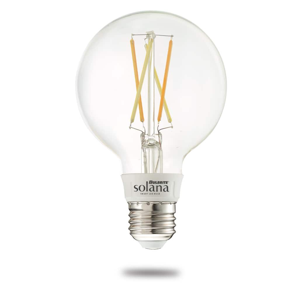 Bulbrite Solana G25 WiFi Connected Edison Filament LED Smart Light Bulb, Clear - Tunable White