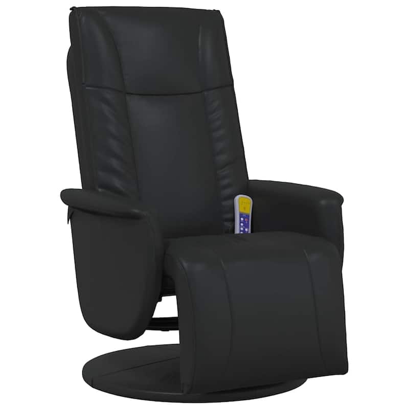 vidaXL Massage Recliner Chair Black Faux leather, metal, plywood Standard