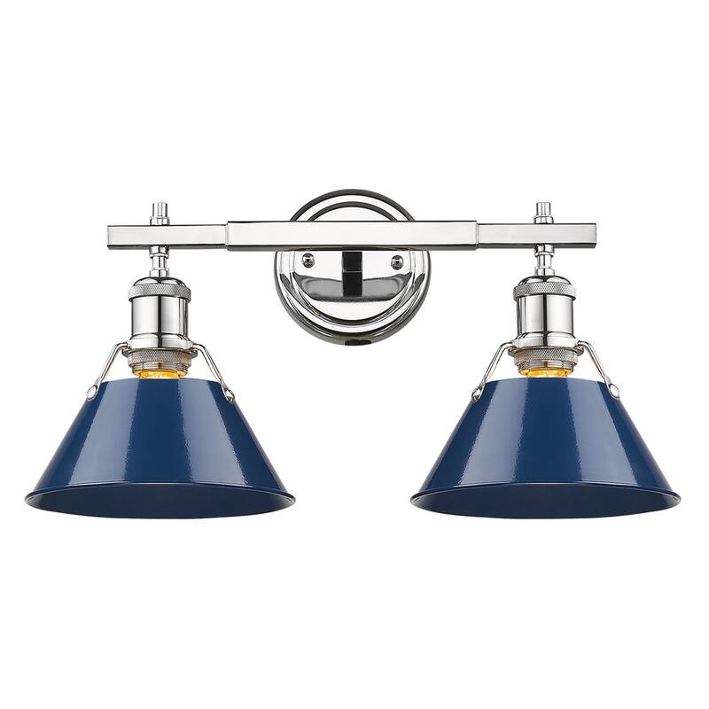 Orwell Chrome and Navy Blue 2-light Bath Vanity