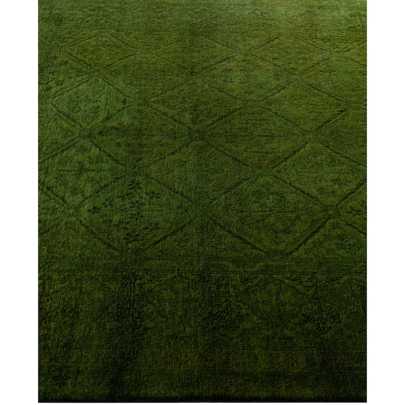 Overdyed One-of-a-Kind Hand-Knotted Area Rug - Green - 5' 3" x 7' 8"