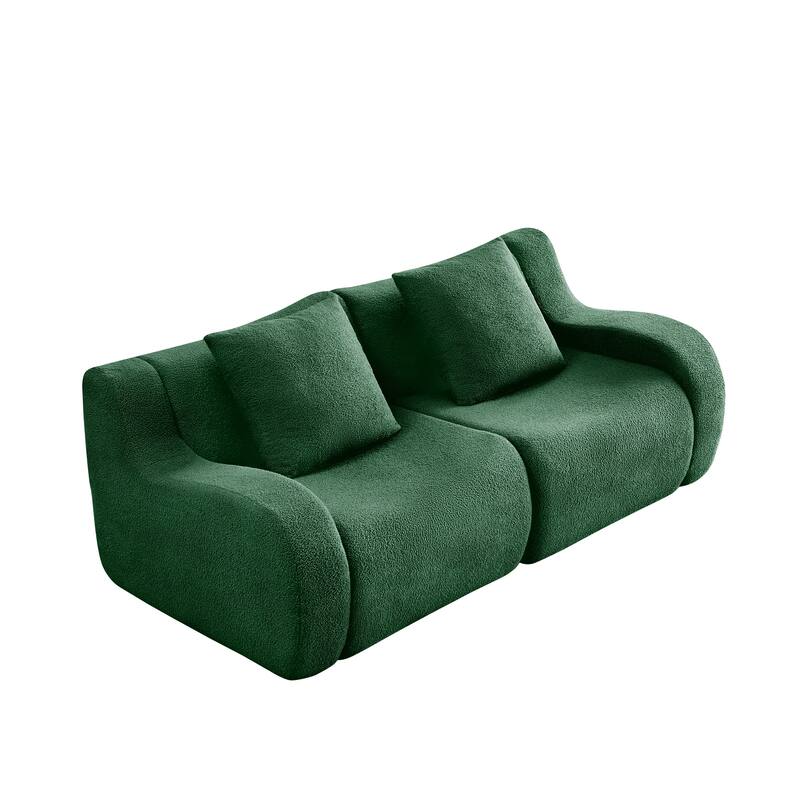 GDF Studio - Fairford 2-Seat Modular Sofa With Curved Armrests & Non-Slip Base
