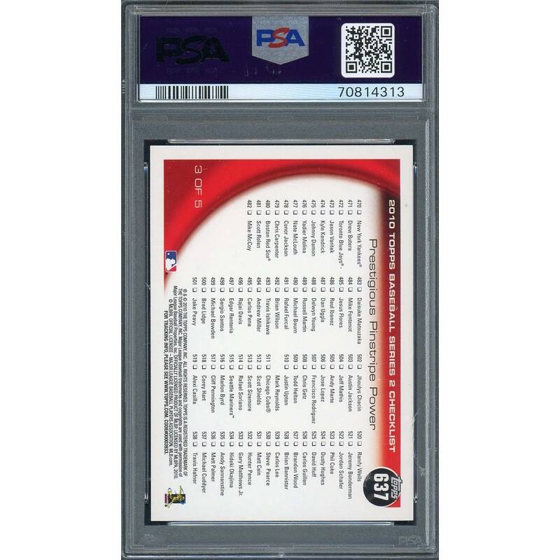 Babe Ruth Lou Gehrig 2010 Topps Baseball Card #637 Graded PSA 9 - 8'6" x 11'6"