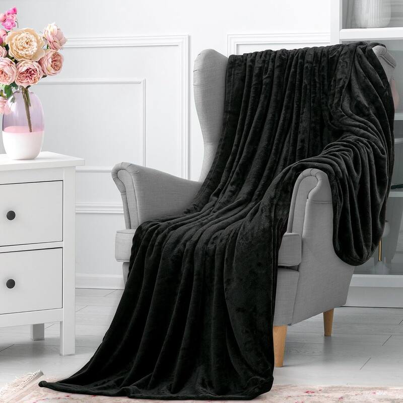 Royale Linens Fleece Throw - Bed Blanket