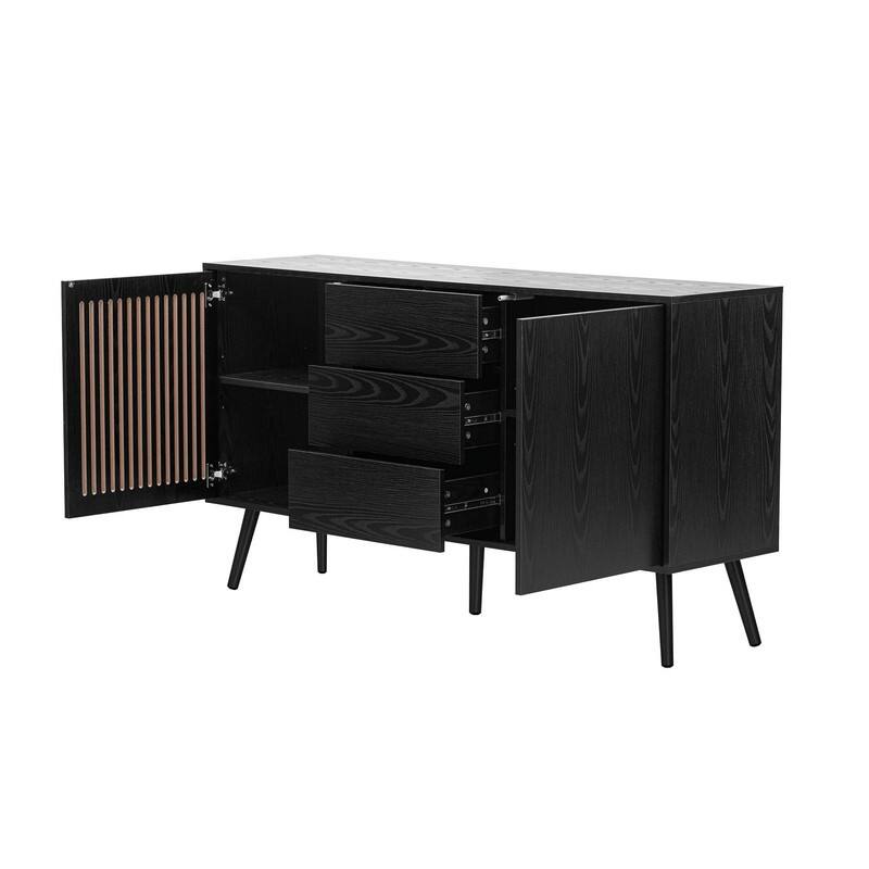 Modern Cabinet with 2 Doors and 3 Drawers