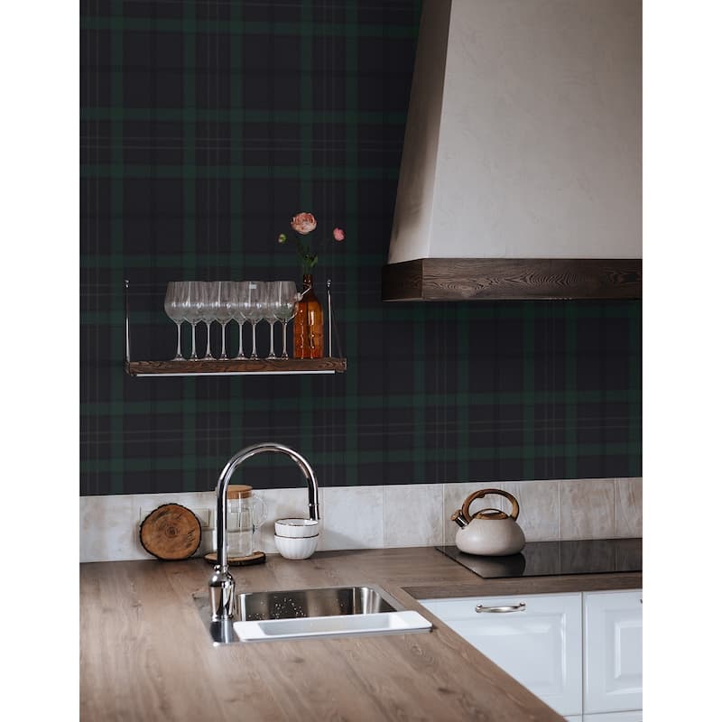 Seabrook Designs Tailor Plaid Prepasted Wallpaper