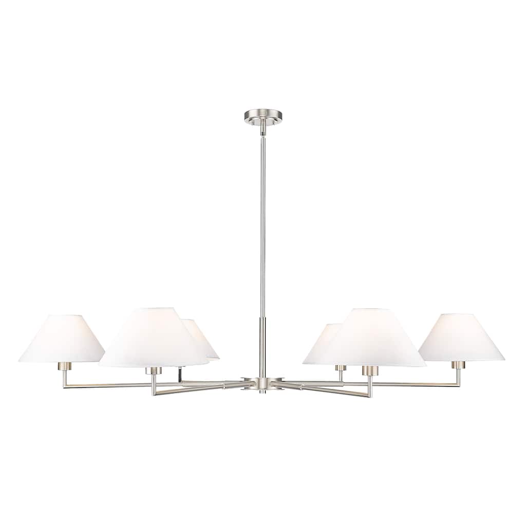 Leila 6 Light Chandelier in Brushed Nickel - Brushed Nickel