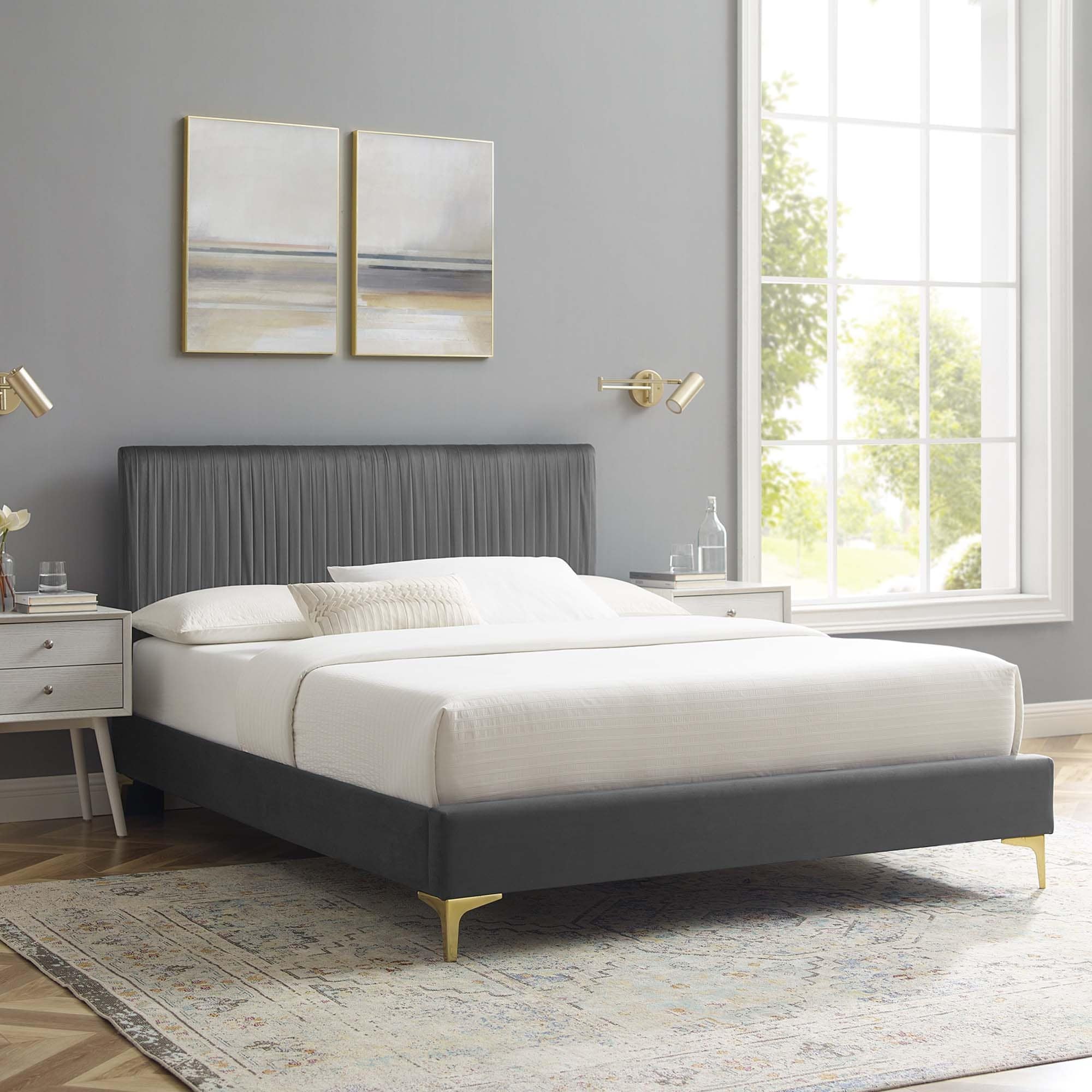 Peyton Performance Velvet Full Platform Bed