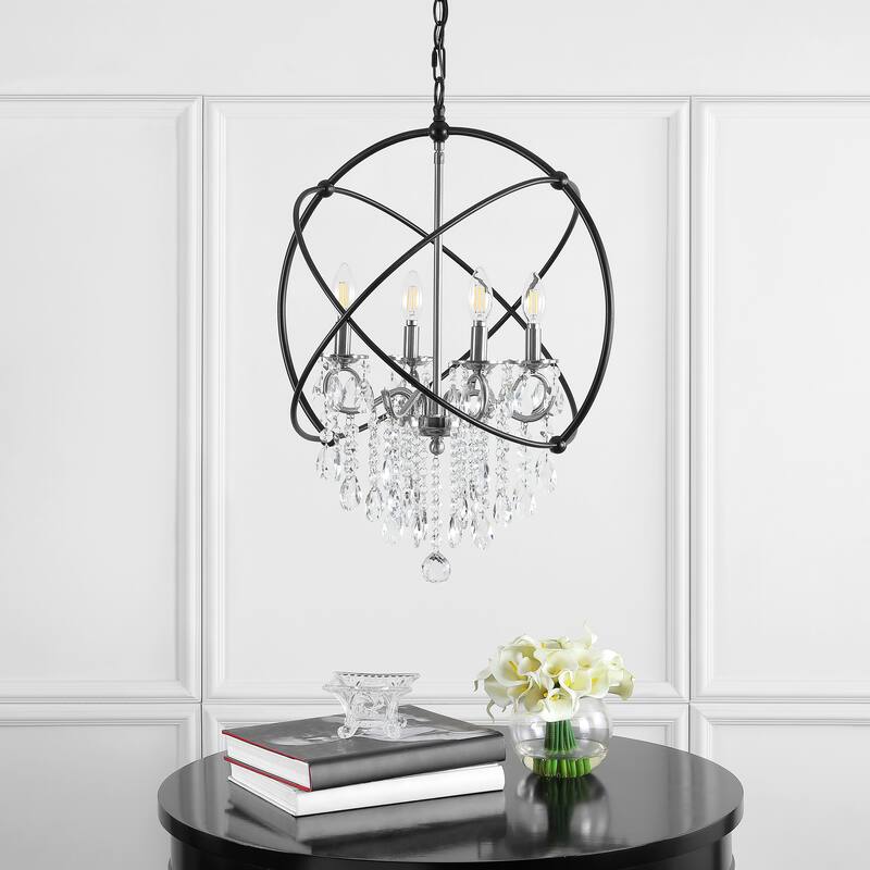 SAFAVIEH Lighting Hildegund Pendant - 20.3"x20.3"x31.5-103.5" - Nickel/Black - 20Wx20Dx80H