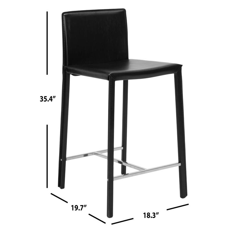 SAFAVIEH Jeraldine Mid-Century 26-inch Ave White Counter Stool (Set of 2) - 18.3" x 19.7" x 35.4" - 18Wx20Dx35H