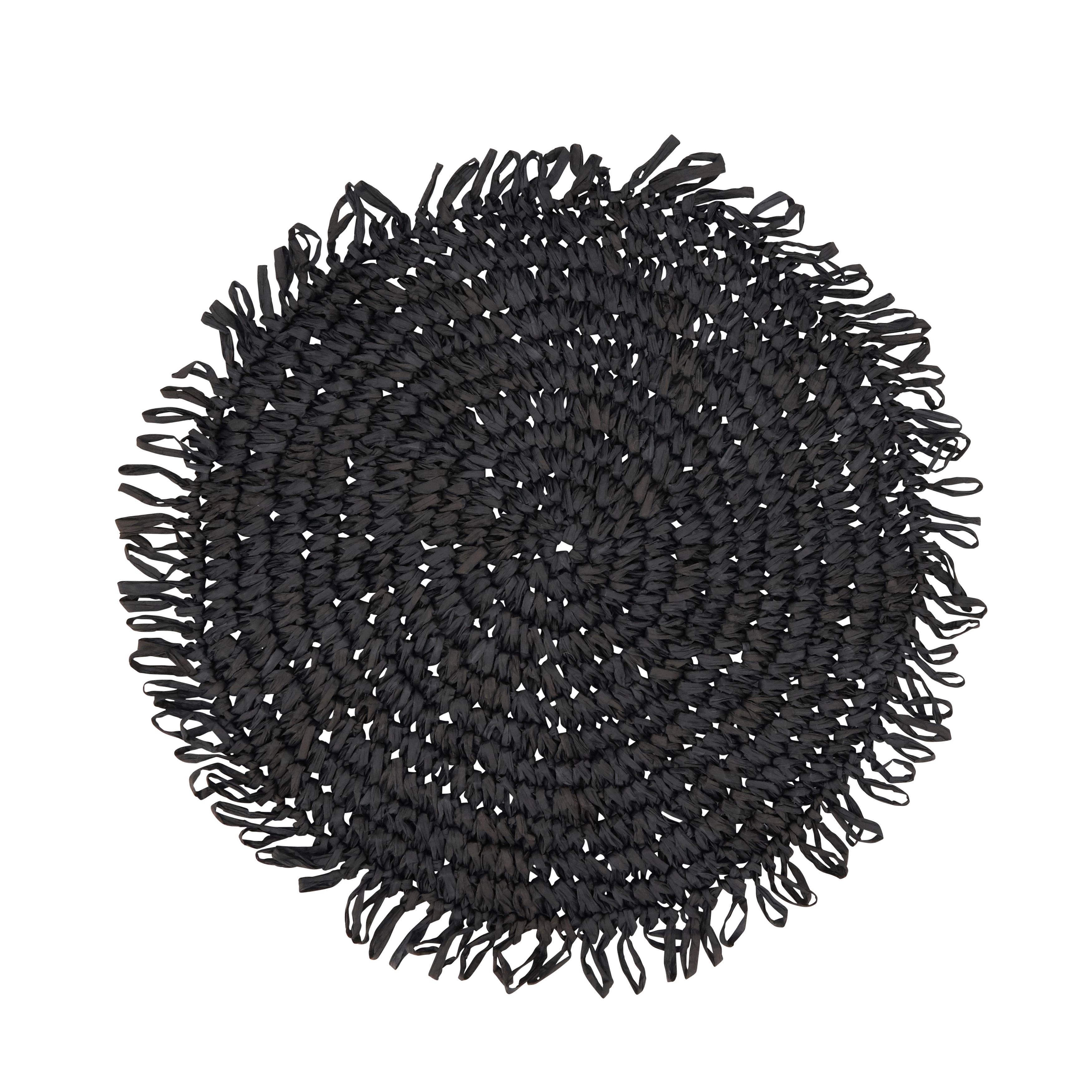 Saro Lifestyle Rustic Raffia Fringe Placemat (Set of 4)