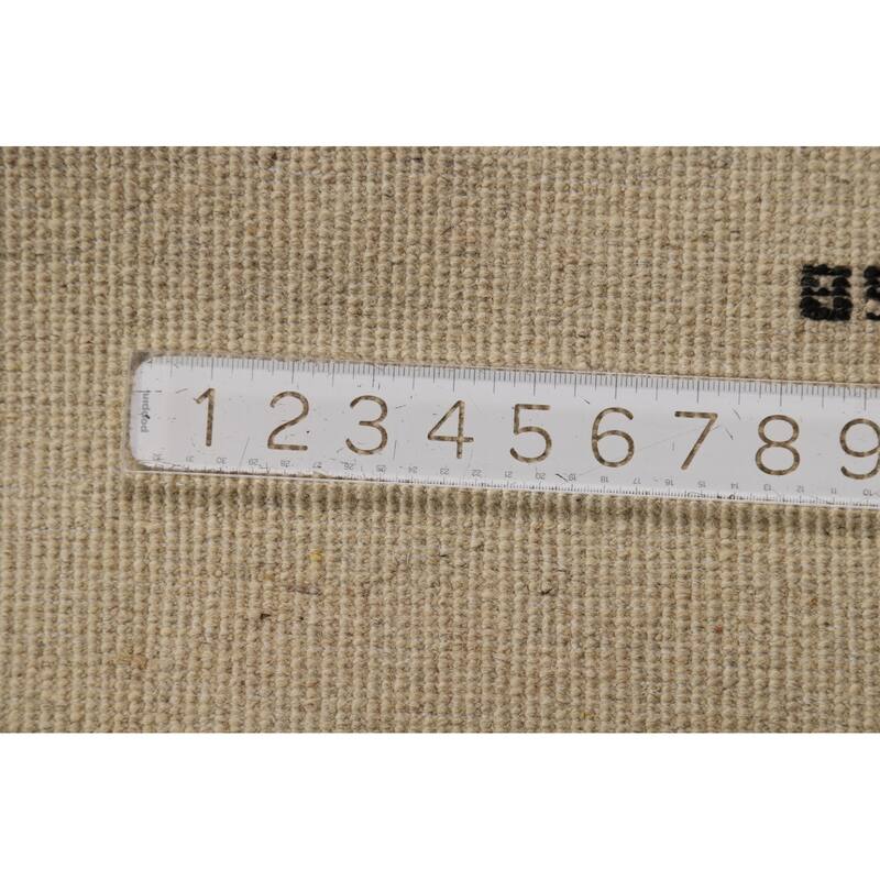 Solid Gabbeh Oriental Rug Hand-Knotted Wool Carpet - 3'7"x 7'3"