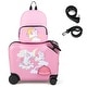 preview thumbnail 1 of 8, Gymax 2PCS Kids Luggage Set w/ Spinner Wheels 18'' Ride-on & Carry-on Pink