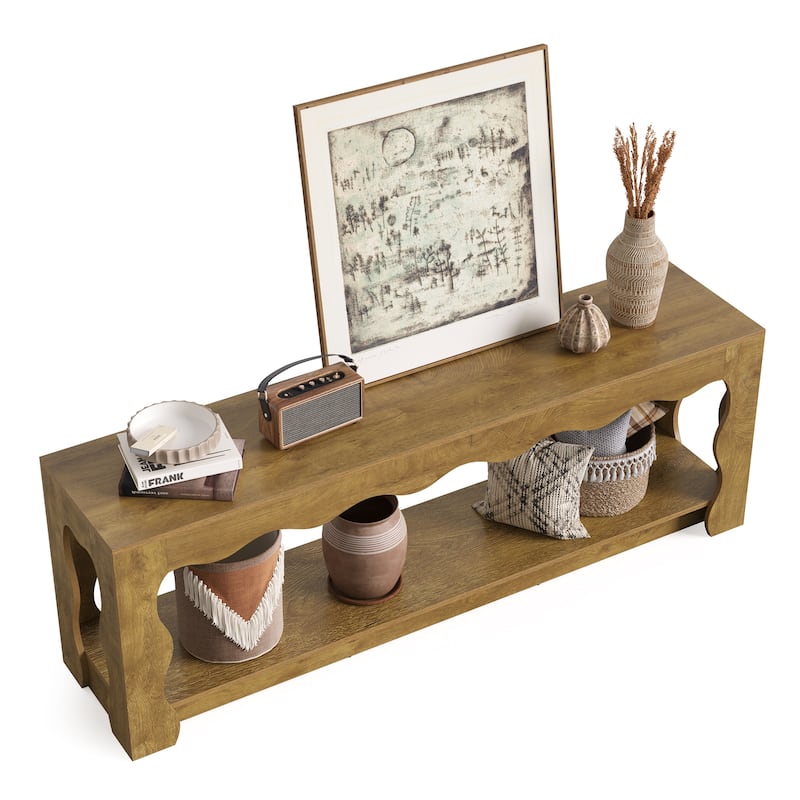 TV Stand for 65 Inch TV, Entertainment Center with Storage Cabinets, TV Media Console Table for Living Room, Bedroom, Open Shelf