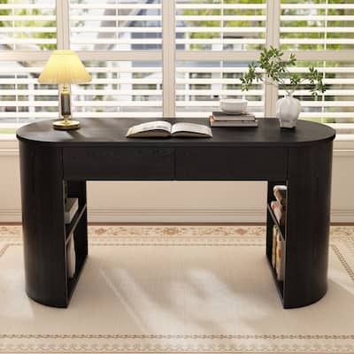 Christopher Knight Home - Quinnie Modern MDF Storage Writing Desk with Drawers and Open Shelves