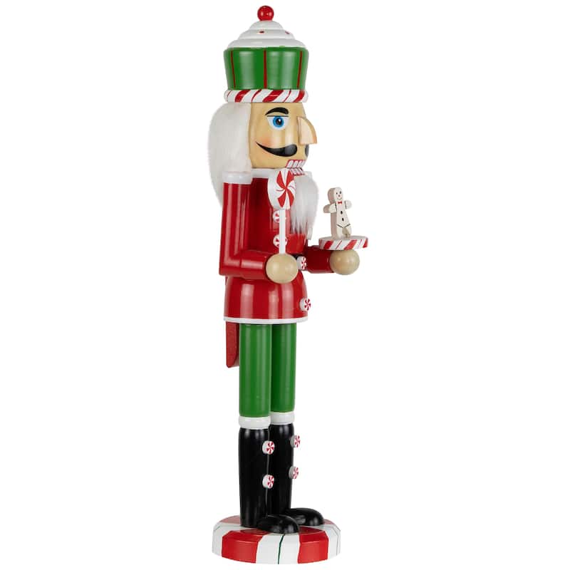 Peppermint Candy Nutcracker Christmas Figure - 15" - Red and Green