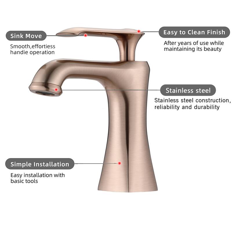 Proox Single Hole Lever Handle Bathroom Sink Faucet