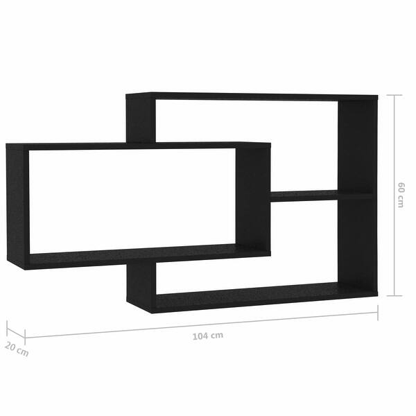 Shop Vidaxl Wall Shelves Black 40 9 X7 9 X23 6 Chipboard Overstock 30059809