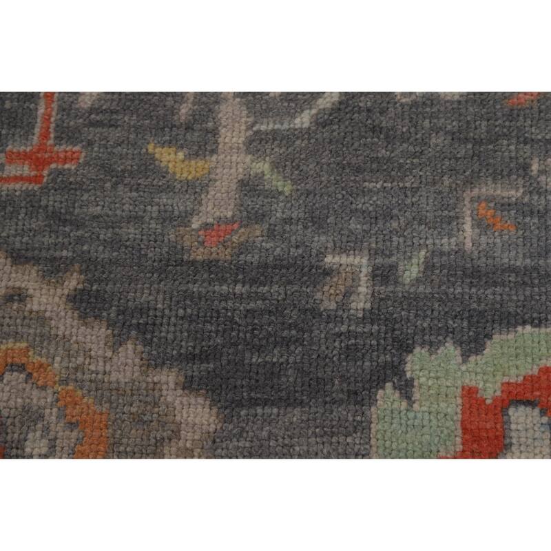 Hand Knotted Oriental 100% Wool Carpet Transitional All-Over Greys & Charcoal Oushak Area Rug - 10' 2'' X 7' 11''