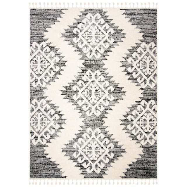 SAFAVIEH Moroccan Tassel Shag Iulieana Boho Tribal 2-inch Thick Rug