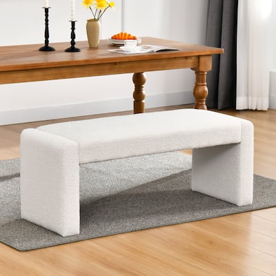 Couture 48" L Boucle Upholstered Dining Bench