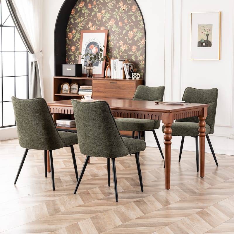 Modern Upholstered Fabric Kitchen & Dining Room Chairs Set of 2