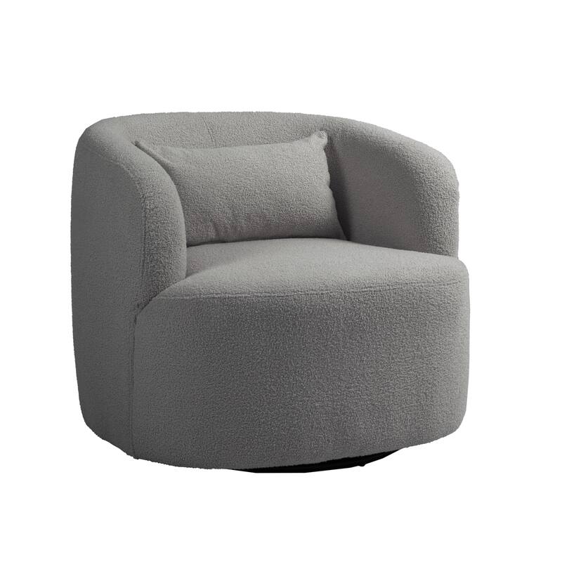 Set of 2 Single Accent Chair Teddy Swivel Barrel Chairs