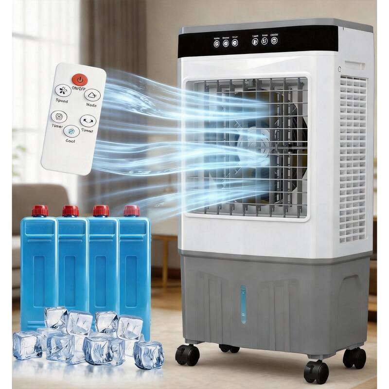 3000 CFM 5.3 Gal Evaporative Air Cooler, with Remote & Timer - White