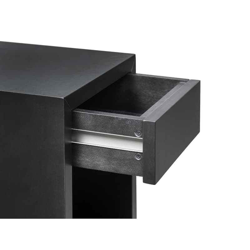 Scandinavian Solid Wood Floating Nightstand with a Drawer, Bedside Table