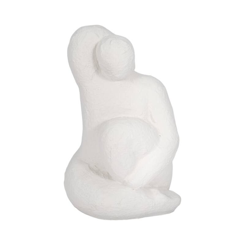 Sagebrook Home Raised Arm Posing Figure, White - 6" x 7" x 10"
