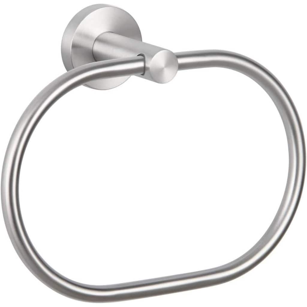 (Brushed Nickel) Angle Simple Towel Ring, 304 Stainless Steel Bathroom Rotating Towel Rack