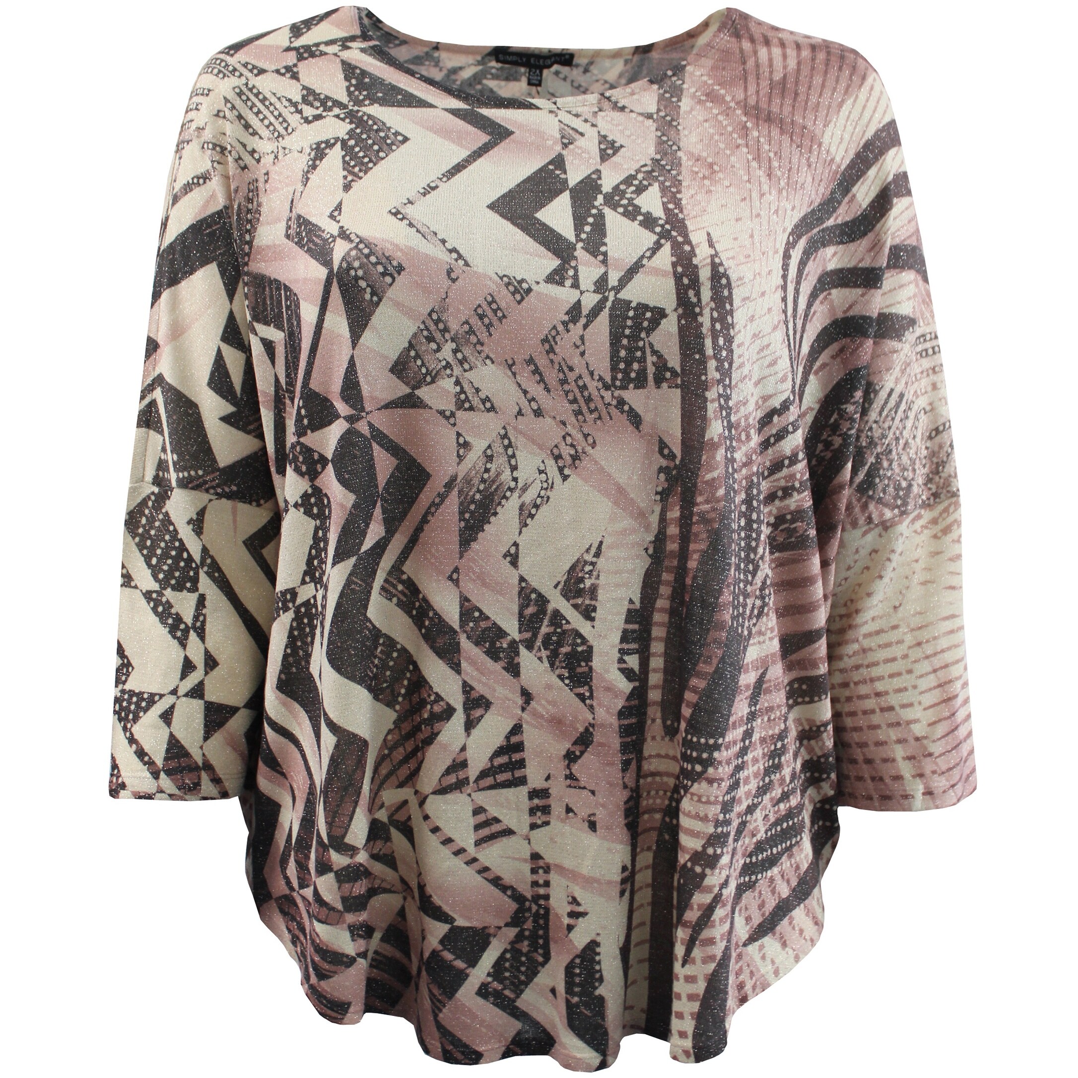 Shop Women Plus Size Beautiful Abstract Design Fashion Blouse Tee