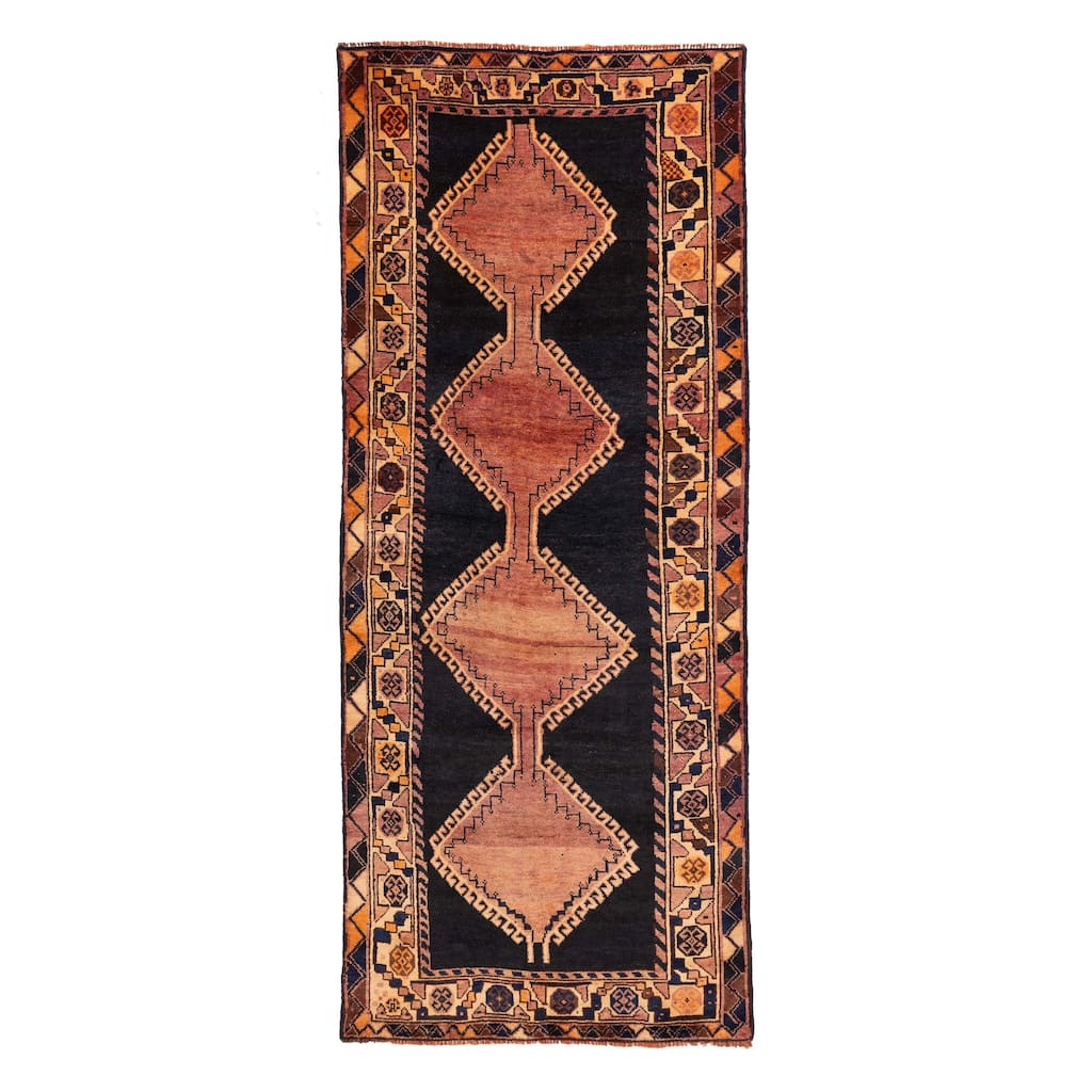 ECARPETGALLERY Hand-knotted Melis Vintage Navy Wool Rug - 3'9 x 9'4