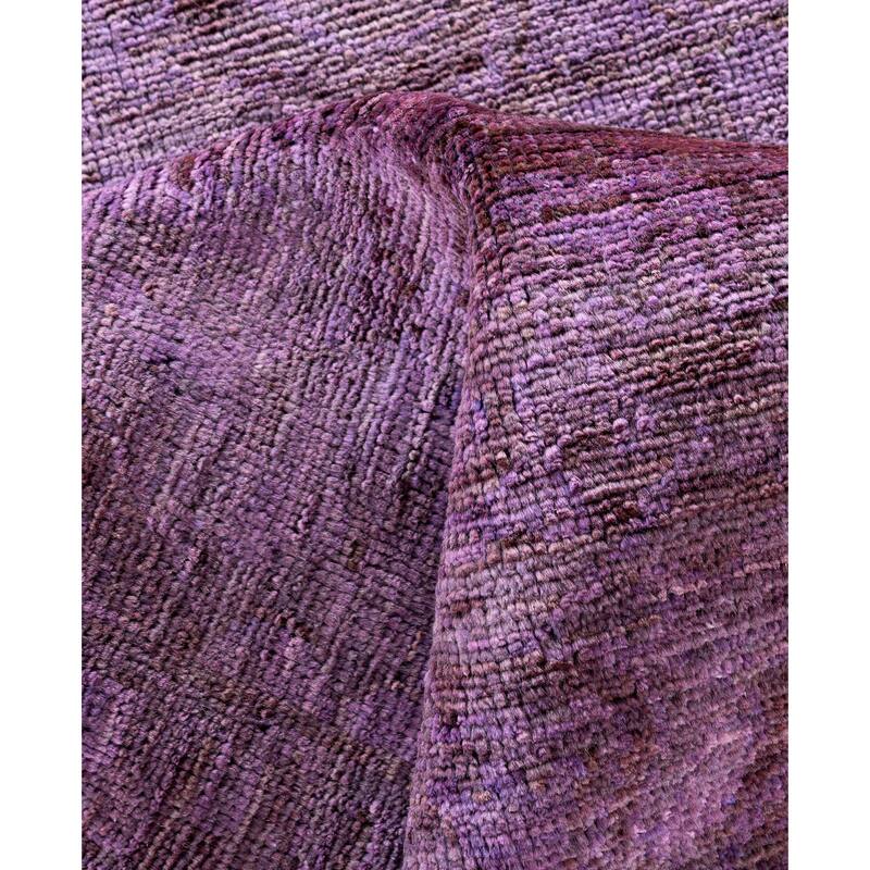 Overdyed One-of-a-Kind Hand-Knotted Area Rug - Purple - 8' 2" x 9' 10"