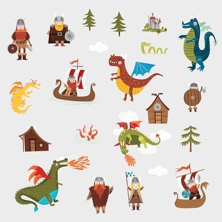 Dragons & Vikings Peel and Stick Wall Decals by RoomMates