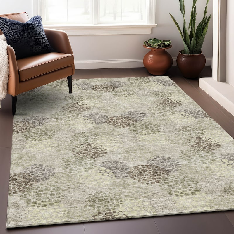 Premium Washable Super Soft Contemporary Clusters Mayfield Rug - Beige - 5' x 7'6"