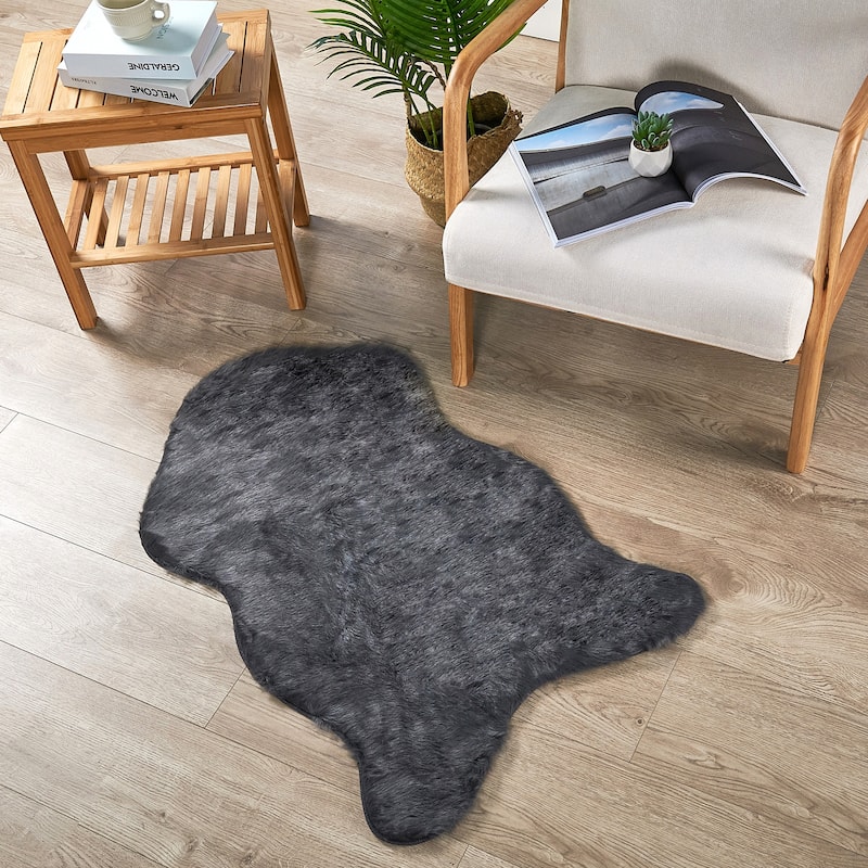 Serenta Shag Sheepskin Silky FauxFur Area Rug Sofa Decor - 24" x 36" - 24" x 36"