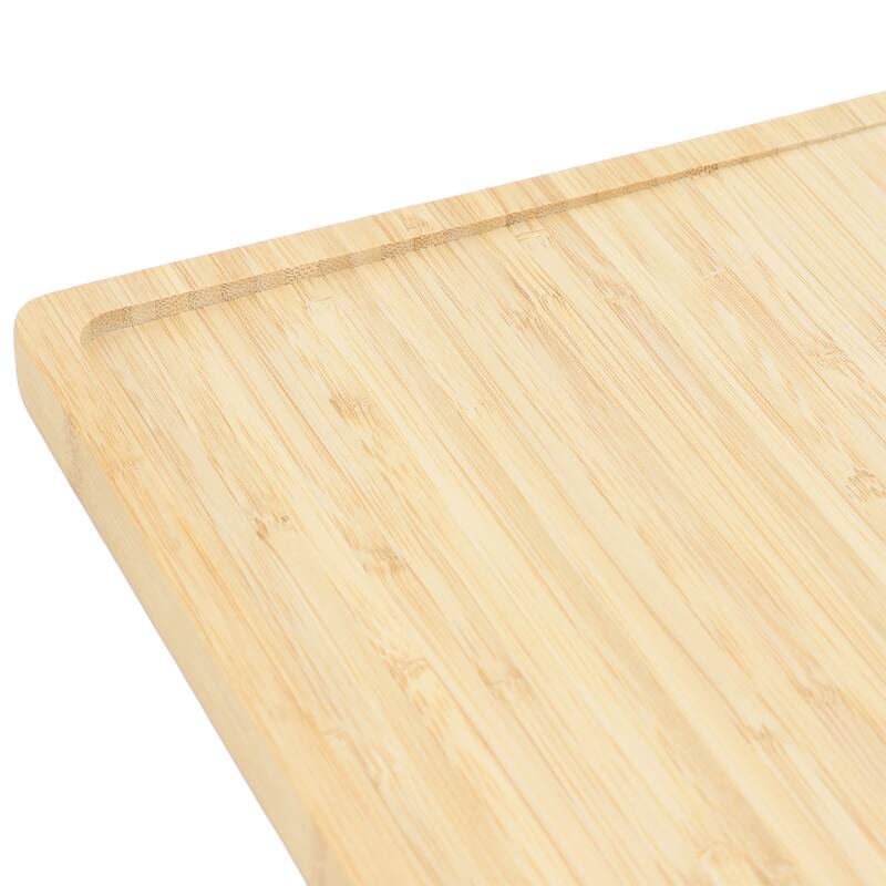 MegaChef 3 Piece Bamboo Cutting, Prep and Serving Boards with Slanted Juice Groove