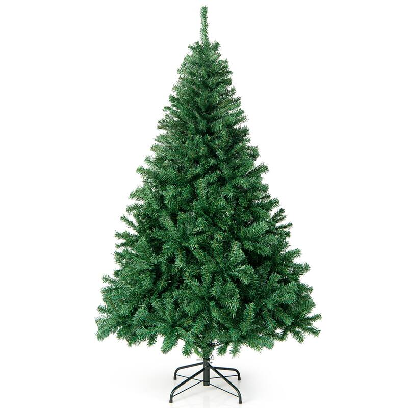 Gymax 6' Christmas Tree 1000 Tips Premium Hinged Artificial PVC