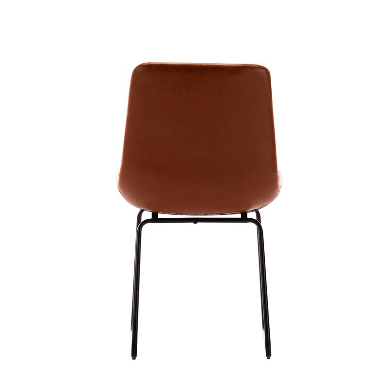 Porthos Home Genji Dining Chairs Set of 2, PU Leather and Metal Legs