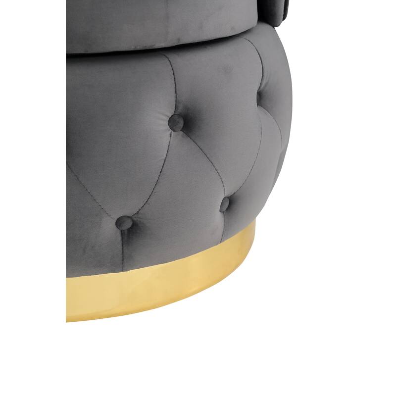 360 Degree Swivel Cuddle Barrel Accent Storage Chairs, Round Armchairs with Wide Upholstered
