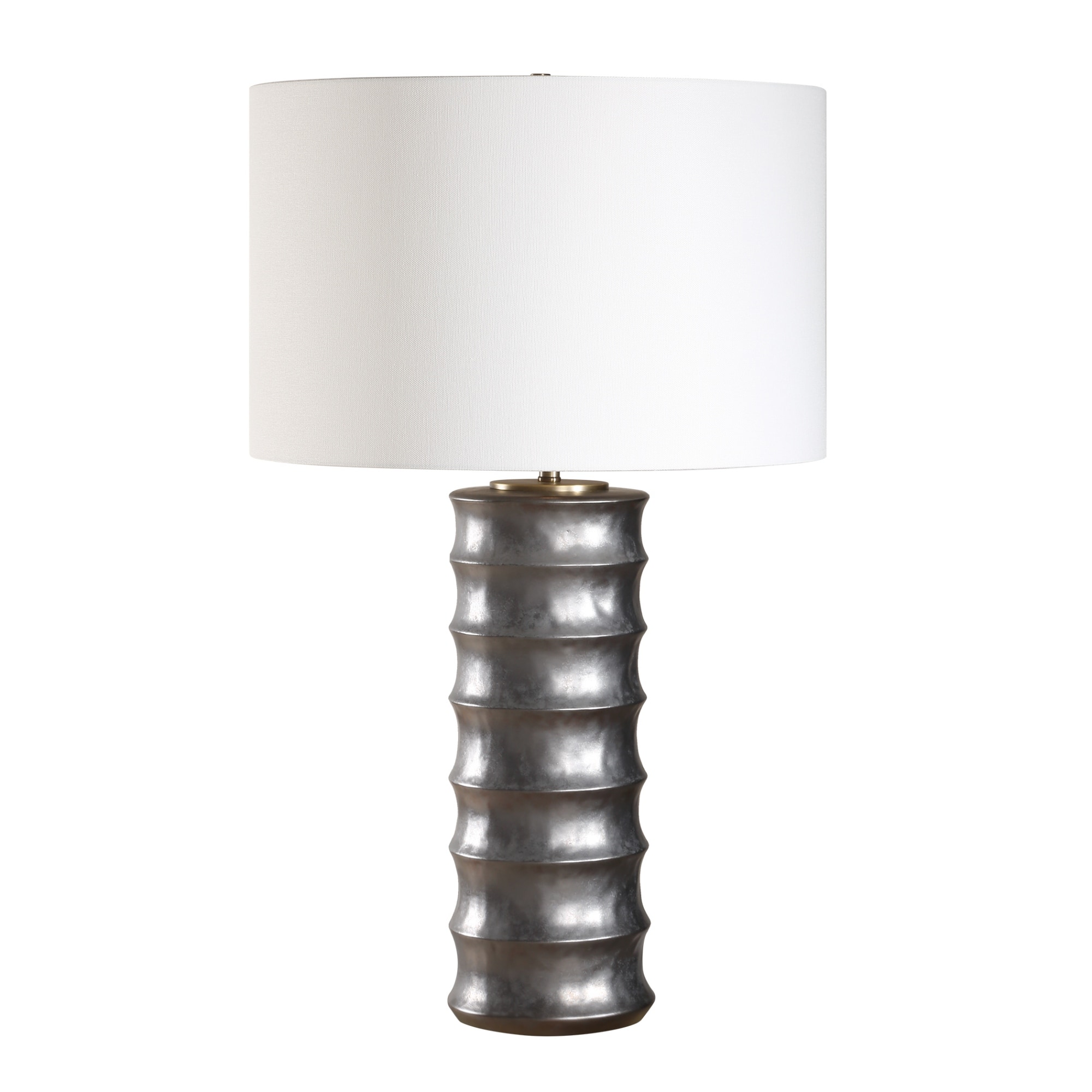 Scalloped Table Lamp with Drum Shade - 28.5