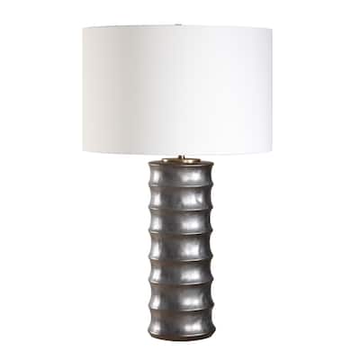 Scalloped Table Lamp with Drum Shade - 28.5"