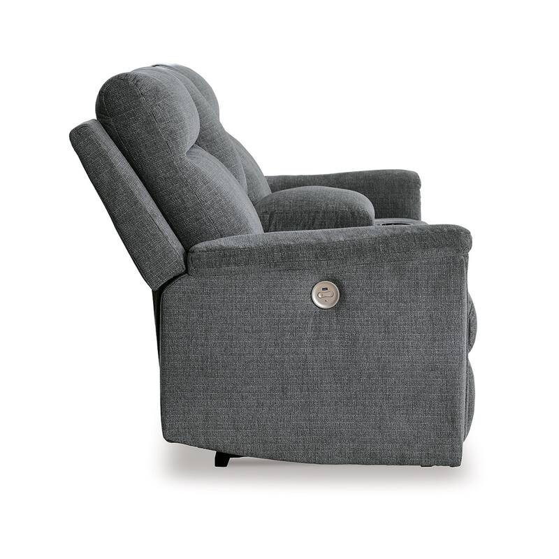 Jinu Power Recliner Loveseat, 75 Inch Gray Polyester Micro Chenille