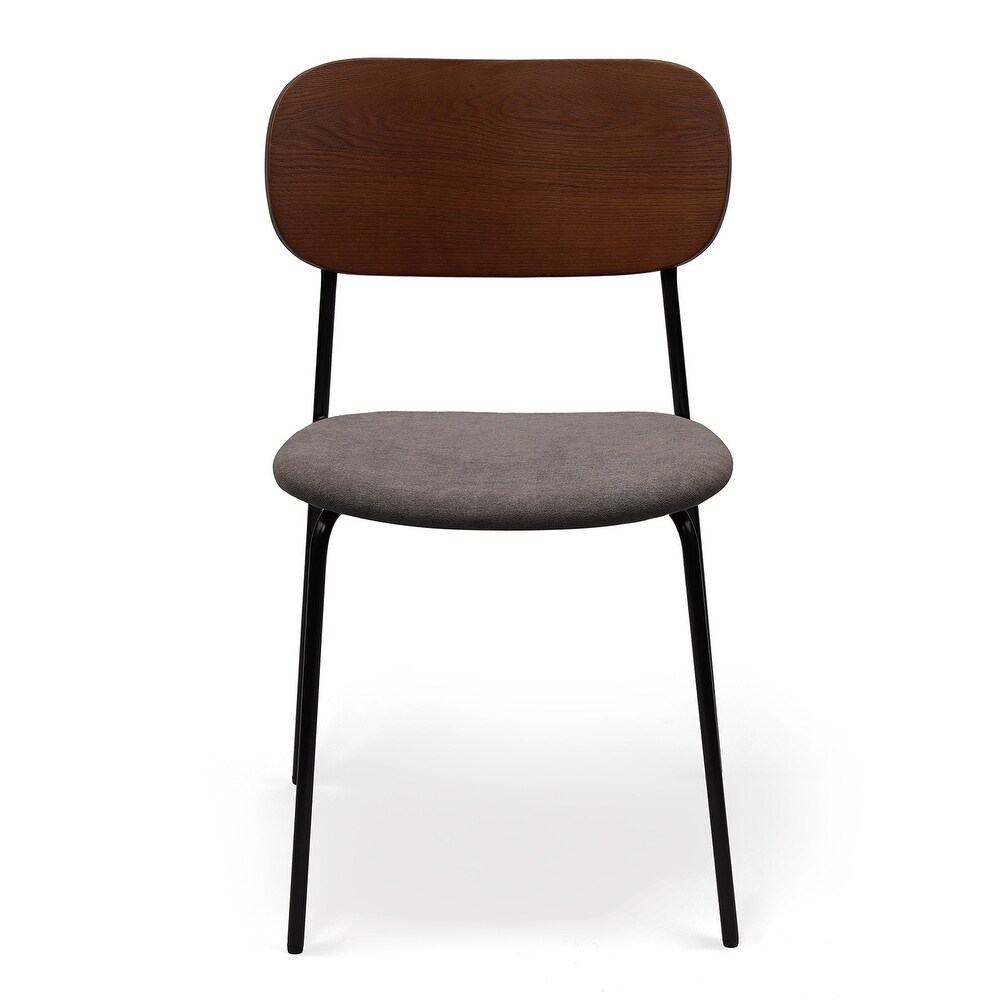 Sunbestaaspen Modern Dining Chair In Upholstered Seat Matte Black Metal Legs For Kithchen Living Room And Dining Room Set Of 2 Set Of 2 Grey Short Dailymail