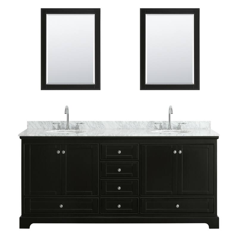 Wyndham Collection Deborah 80" Free Standing Double Vanity Set with